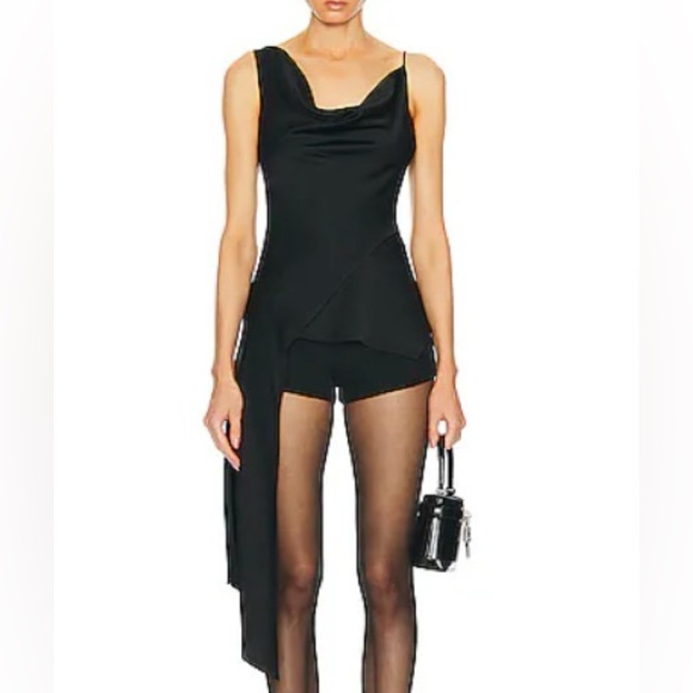 Simkhai Ronnie asymmetrical tank top, size 2, black